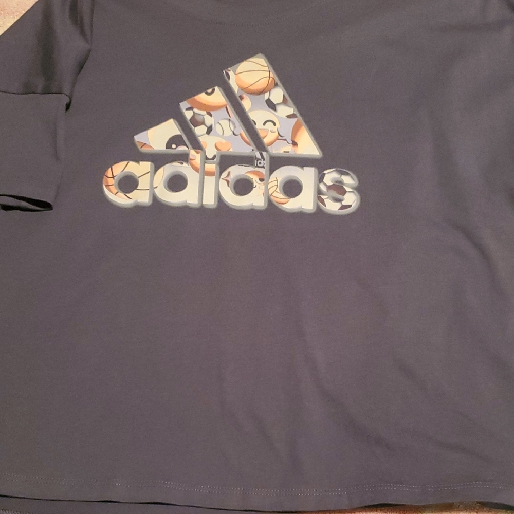 Adidas Charcoal Tee with Graphic Logo